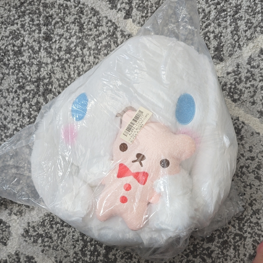 Cute White and Pink Bear Plush Toy